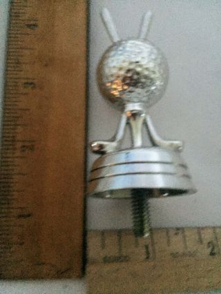 Small Golf Silver Plastic Trophy Topper With Two Clubs And Golf Ball.
