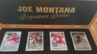 Joe Montana Autographed Signature Series Porcelain 4 Card Set With 2 Autos