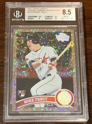 2011 Topps Update Mike Trout Cognac Diamond Rookie Bgs 8.  5 Nm - Mt,  Rc Us175