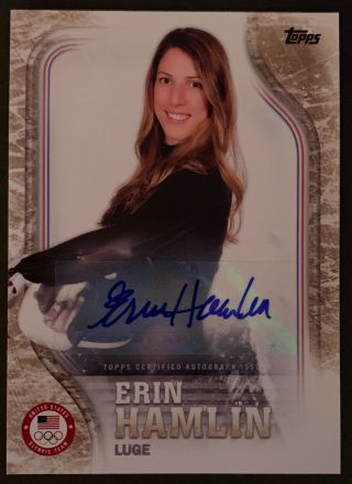 2018 Topps U.  S.  Olympic Team Autographs Gold Erin Hamlin Usa - 25 25/25