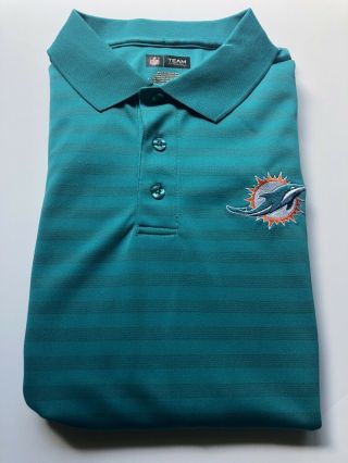 Nfl Coaches Side Line Team Apparel Miami Dolphins Short Sleeve Polo Size Xl