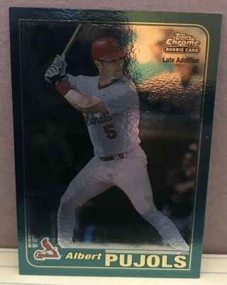2001 Topps Chrome Albert Pujols Rc St.  Louis Cardinals 596 Baseball Card