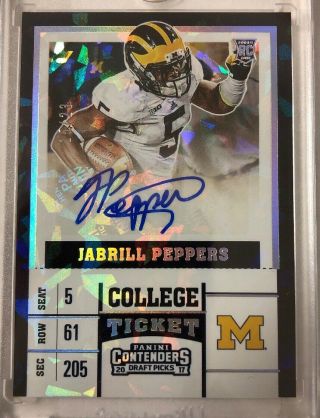 2017 Panini Contenders Jabrill Peppers Cracked Ice Auto Rc 15/23