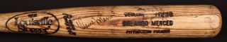 Orlando Merced Pirates Cubs Astros Signed 1993 Game Bat