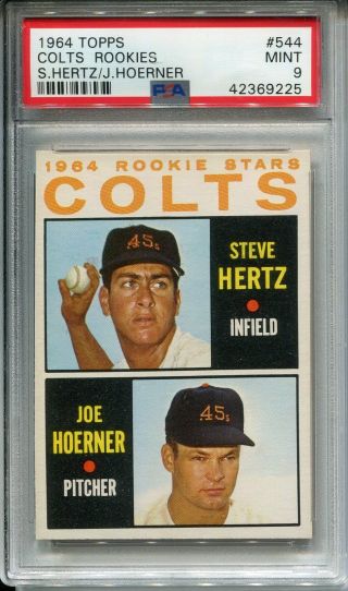1964 Topps 544 Steve Hertz/joe Hoerner Psa 9 Houston Colt 45s