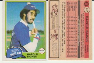 1981 O - Pee - Chee 347 Harold Baines Rc Rookie Card,  Chicago White Sox,  Hof