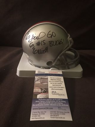 Ezekiel Elliott Ohio State Signed Mini Helmet Inscribed Jsa Sd26957