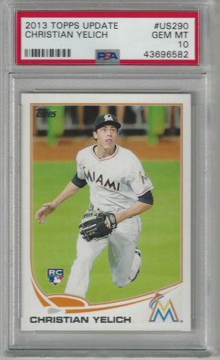 2013 Topps Update Christian Yelich Us290 Rc Rookie Psa 10 Brewers Gem Mt 