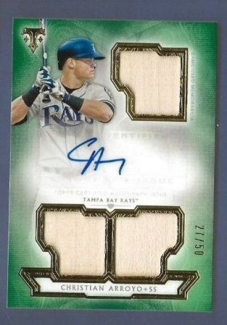 2018 Topps Triple Threads Christian Arroyo Auto Patch D /50 Tampa Bay Rays