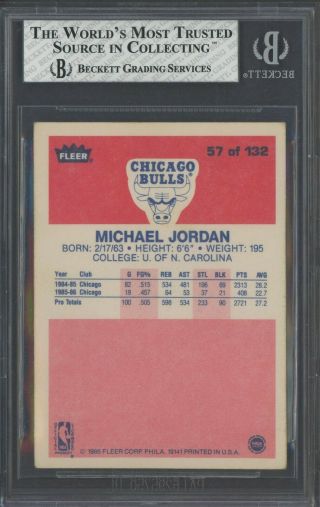 1986 Fleer Michael Jordan Rookie 57 BGS 4.  5 w/ 9 Centering & Subs 2