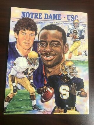 Notre Dame Vs Usc Football Program October 21,  1989