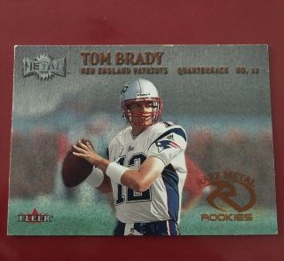 Rare 2000 Fleer Metal Tom Brady Rookie Card.  See Photos For