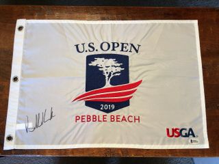 Brooks Koepka Signed 2019 Us Open Pebble Beach Flag Pga Beckett Bas Golf