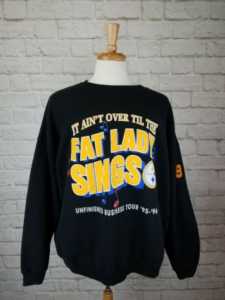 Vintage 1990s Nfl Pittsburgh Steelers Crewneck Sweatshirt Fat Lady Sings - Sz Xl