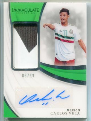 2018 - 19 Immaculate Carlos Vela Jersey Patch Auto D 89/99 Sp Mexico