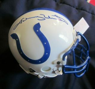 Johnny Unitas Signed Autographed Mini Helmet Baltimore Indianapolis Colts Hof