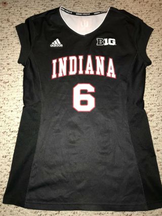 Adidas Indiana Hoosiers 6 Black Game Worn Volleyball Jersey M