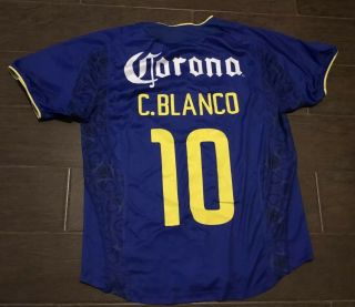 Rare Mens Nike America Cuauhtemoc Blanco 10 Soccer Away Jersey 2003 Sz L Mexico
