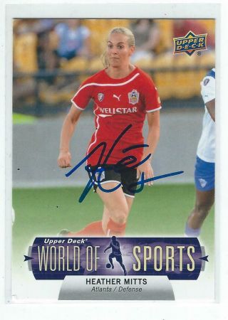 Heather Mitts Signed 2011 Upper Deck Wos Stars Womens Soccer Card 267