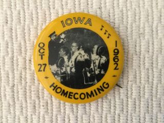 1962 University Of Iowa Homecoming Pinback Pin Hard To Find