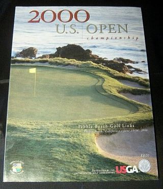 Golf Pebble Beach Us Open 2000 Official Program Tiger Woods 1st Us Open Victory