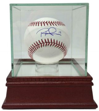 Rhys Hoskins Signed Phillies Official Mlb Baseball Jsa W/ Glass Display Case