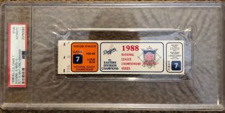 1988 NLCS Game 7 Ticket Stub - Los Angeles Dodgers Clinch Pennant PSA Authentic 2