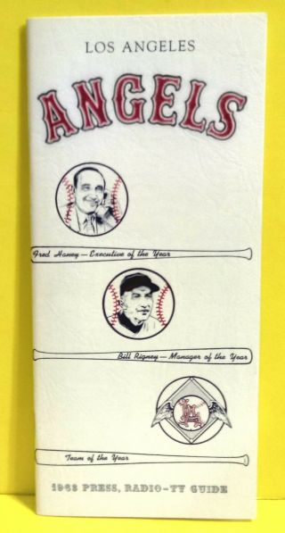 1963 Los Angeles Angels Media Guide Mlb Baseball Record Book 3rd Year