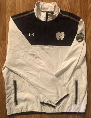 Notre Dame Football Under Armour Team Issued Music City Bowl 1/4 Zip 2xl