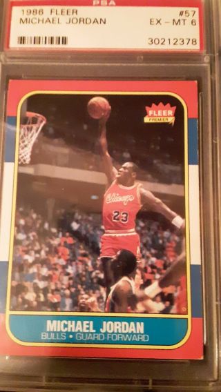 1986 - 1987 Fleer Michael Jordan Chicago Bulls 57 Basketball Card