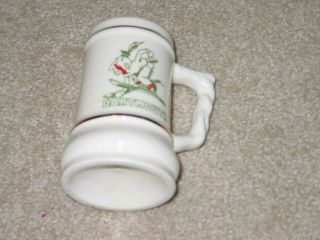 Dartmouth College Small 4 Inch Tall Ceramic Mug With Picture Of Indian Skiing