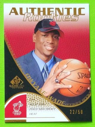 Dwyane Wade Rc 2003 - 04 Sp Game Edition Gold Ed 22/50 Heat Rare Rookie Sp
