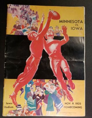 1935 Minnesota Vs Iowa Football Program