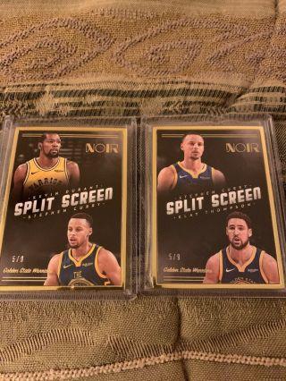 2018 - 19 Panini Noir Fotl Gold Frames /9 Stephen Curry Durant Thompson Warriors