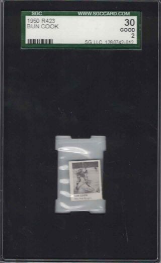Rare 1950 R423 - Bun Cook Sgc 30 Good - Only Graded Card There Is