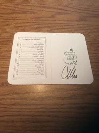 Hand Signed Anthony Kim Masters Score Card Golf