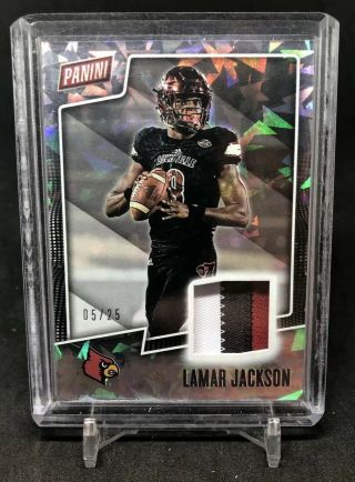 2019 Panini Fathers Day Lamar Jackson Cracked Ice 3 Color Patch Sp /25