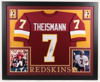 Joe Theismann Signed Washington Redskins 35x43 Custom Framed Jersey " 83 Mvp "
