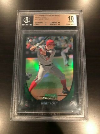2011 Bowman Chrome Draft Mike Trout Rc Refractor Bgs 10 Pristine 233