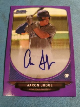 2013 Aaron Judge Bowman Chrome Rp Rookie Auto Purple Refractor 6/10 Yankees Read