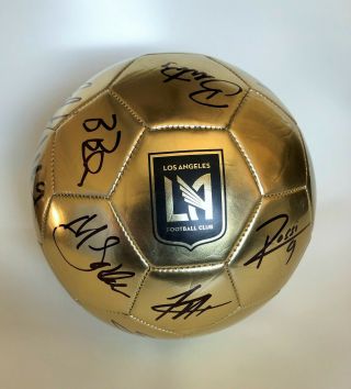 2019 Mls Lafc Team Signed Gold Soccer Ball W/photo Proof Vela Rossi Dio Miller