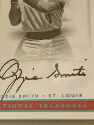 2017 Panini National Treasures Ozzie Smith Pastime Signatures 1/1 PSA 9 Auto 8 3