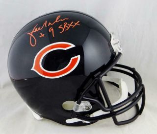 Jim Mcmahon Autographed F/s Chicago Bears Helmet W/ Sb Xx - Beckett Auth Orange