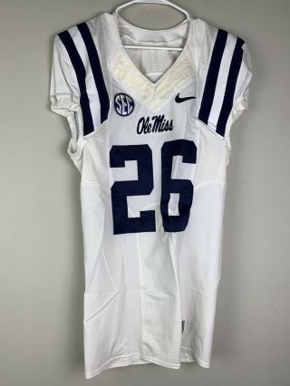 Univ.  Of Mississippi Ole Miss Nike Flywire Football Jersey 26 Size 38