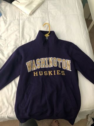 University Of Washington Huskies 1/4 Zip Pullover Sweatshirt Womens Size S