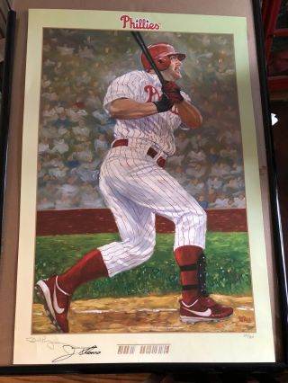 Jim Thome Signed Lithograph Auto Dick Perez Phillies ’d 691/800 3’x2’