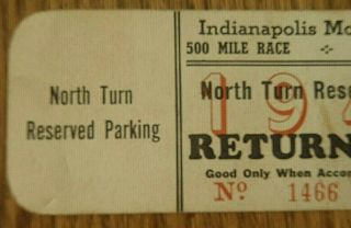 1949 Indianapolis 500 Motor Speedway Return Check Ticket Reserved Seating Racing 3