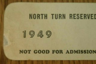 1949 Indianapolis 500 Motor Speedway Return Check Ticket Reserved Seating Racing 5