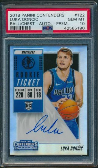 Luka Doncic 2018 - 19 Contenders Basketball Rookie Ticket Auto Psa 10 2055