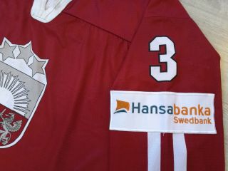 2008 Women TACKLA IIHF Latvia Latvija Game Worn Ice Hockey Jersey Shirt XXL 3 5